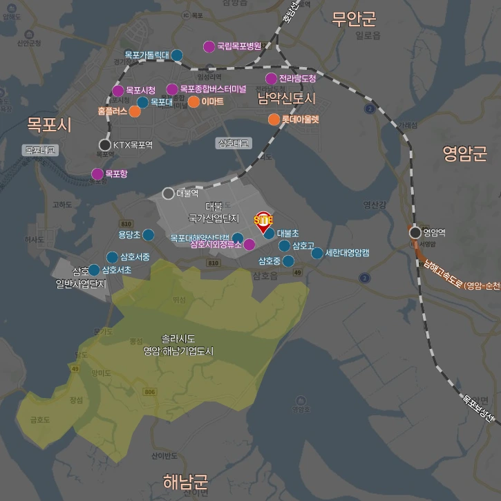 영암대불렉시안3차 입지도